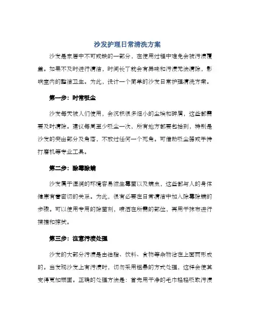 沙发护理日常清洗方案