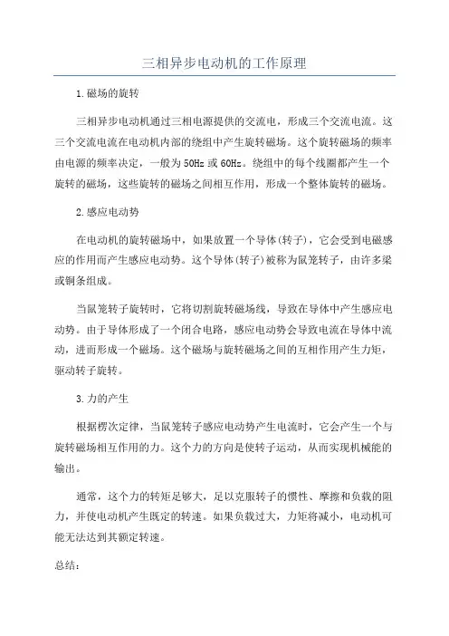 三相异步电动机的工作原理