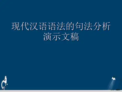 现代汉语语法的句法分析演示文稿