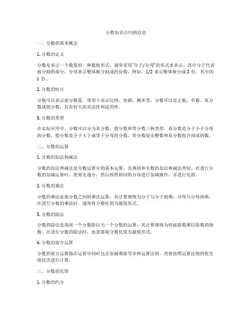 分数知识点归纳总结