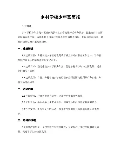 乡村学校少年宫简报
