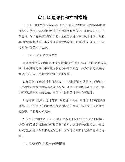 审计风险评估和控制措施