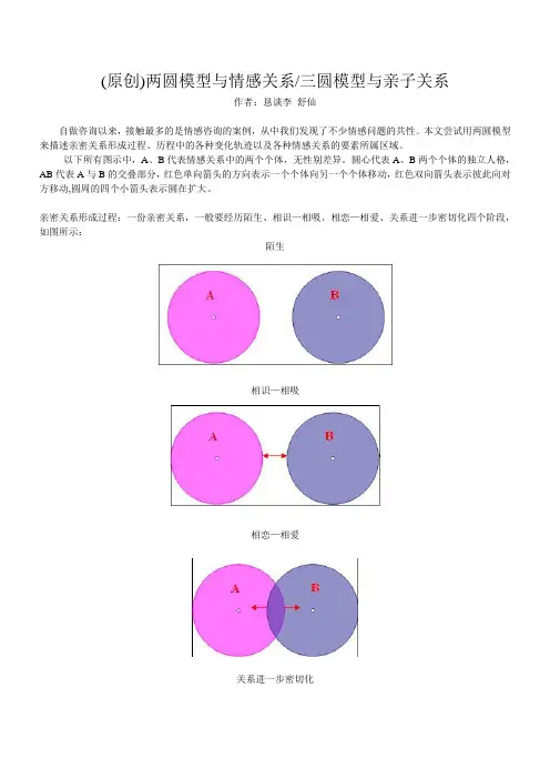 (原创)两圆模型与情感关系三圆模型与亲子关系