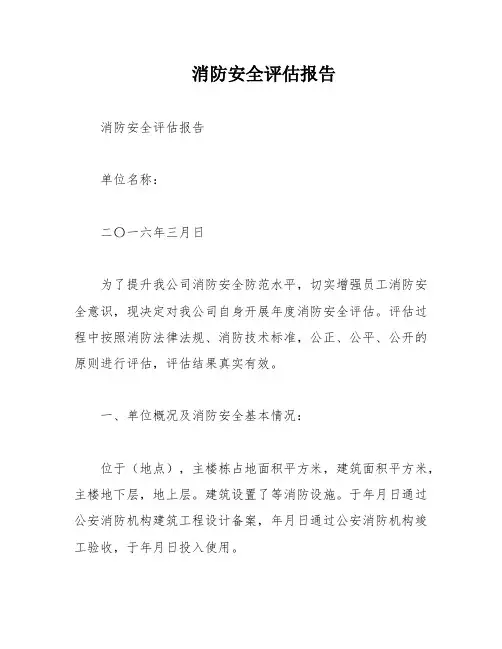 消防安全评估报告