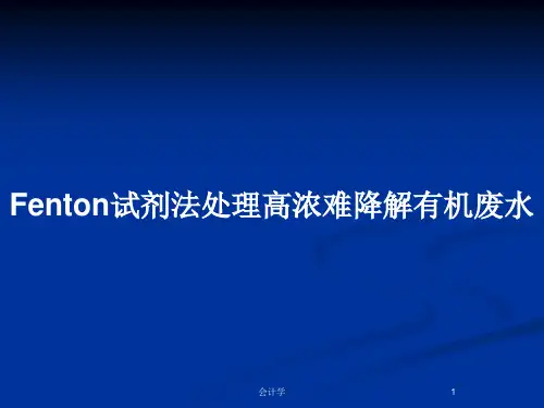 Fenton试剂法处理高浓难降解有机废水PPT教案