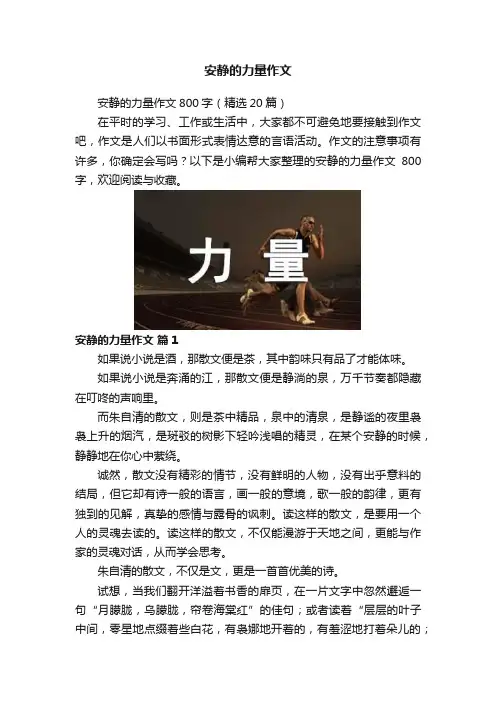 安静的力量作文