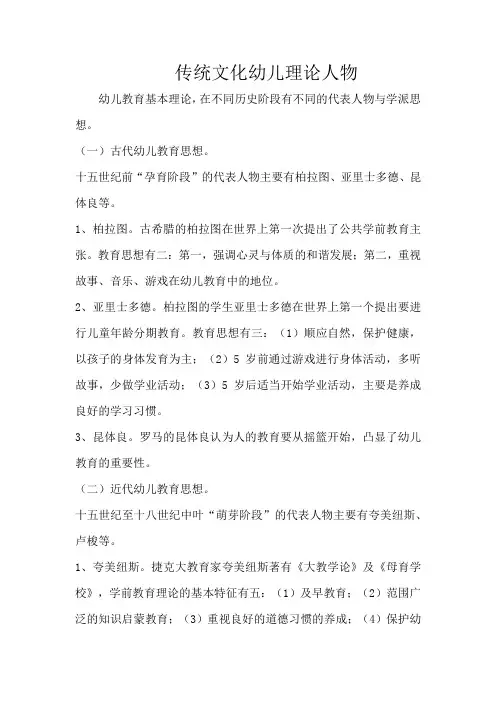传统文化幼儿理论人物