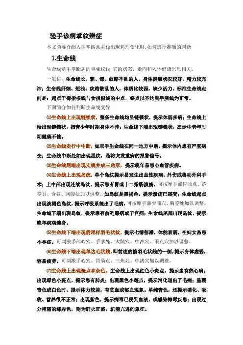 验手诊病掌纹辨症