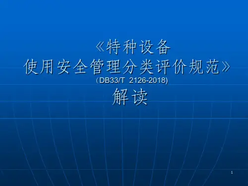 特种设备使用安全管理分类评价规范