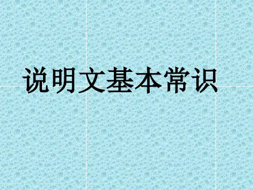 说明文基本常识ppt