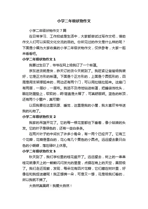 小学二年级状物作文