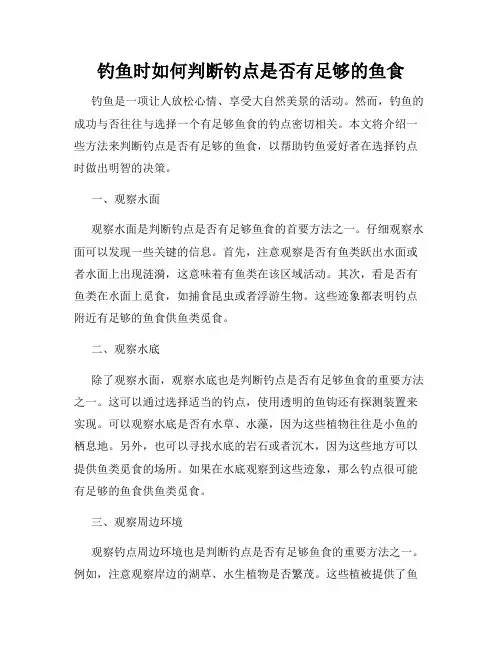 钓鱼时如何判断钓点是否有足够的鱼食