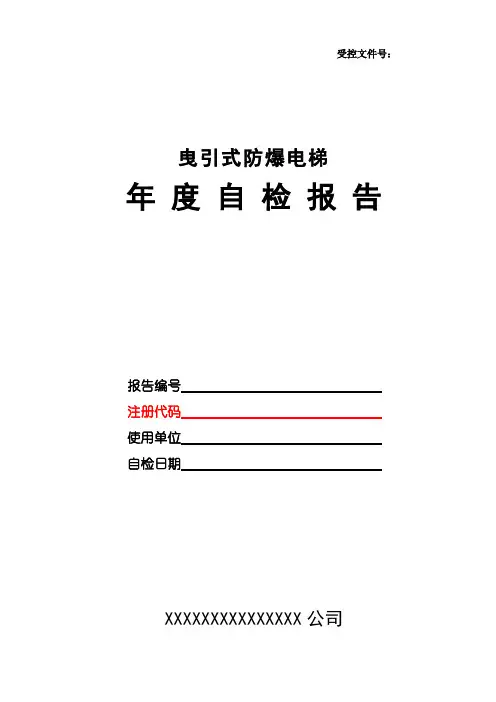 8. 曳引式防爆电梯(年度)自检报告【最新格式】