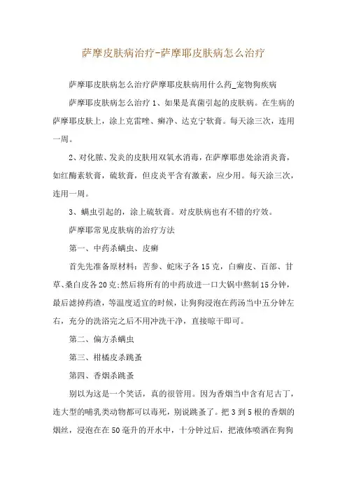 萨摩皮肤病治疗-萨摩耶皮肤病怎么治疗