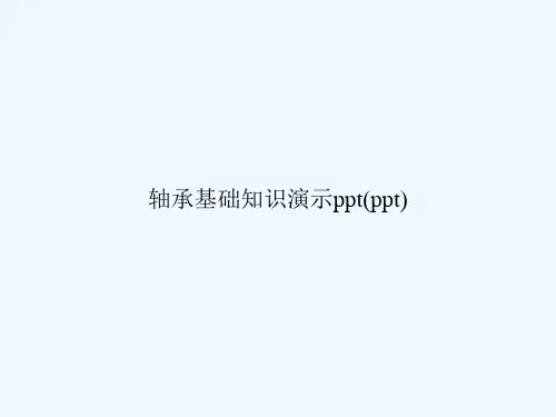 轴承基础知识演示ppt(ppt)