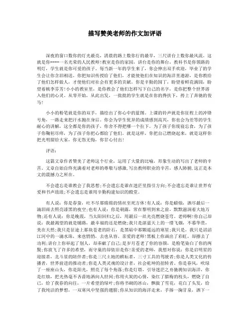 描写赞美老师的作文加评语