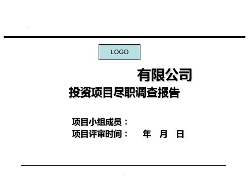 投资项目尽职调查报告模板ppt课件