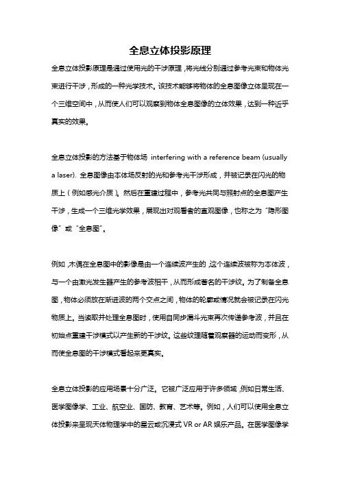 全息立体投影原理