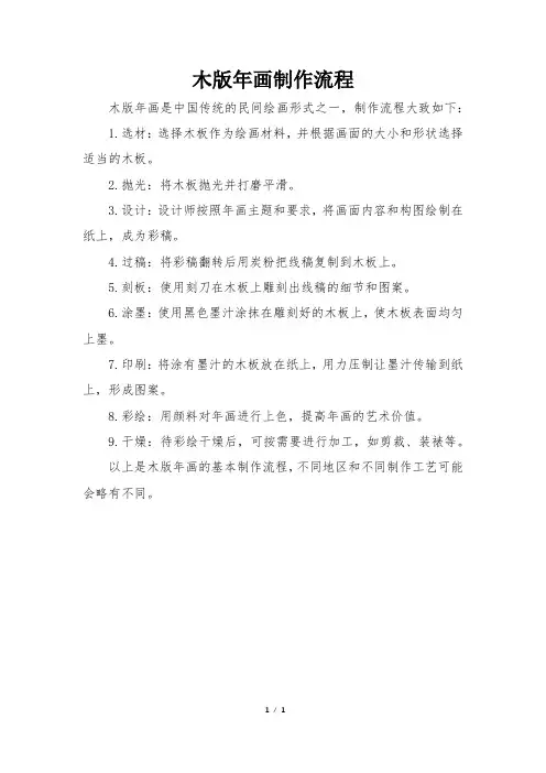 木版年画制作流程