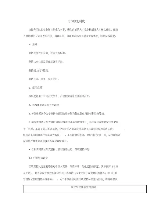 岗位级别制度