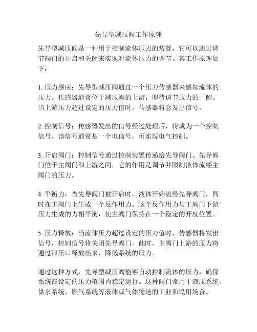 先导型减压阀工作原理
