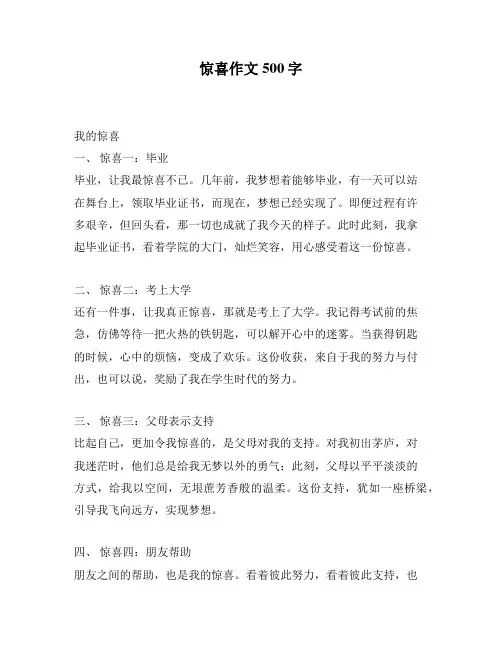 惊喜作文500字