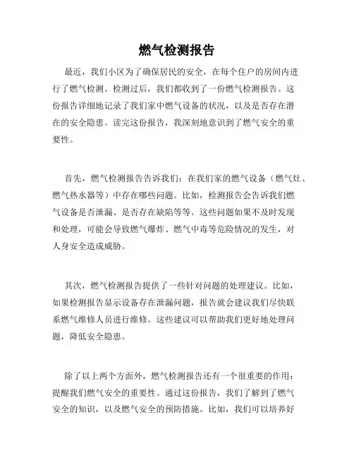 燃气检测报告