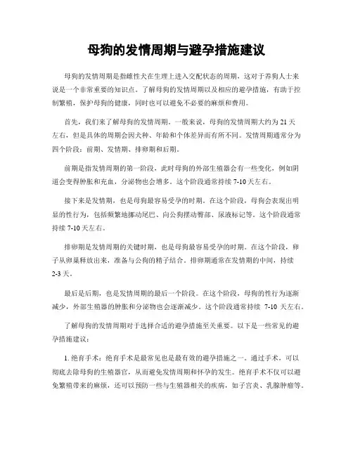 母狗的发情周期与避孕措施建议