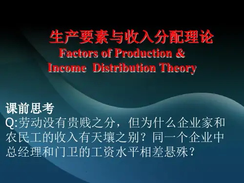 生产要素与收入分配(演示稿)