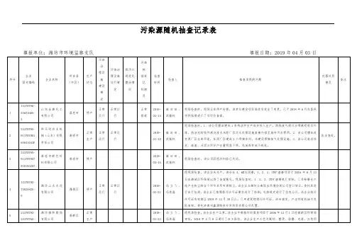 污染源随机抽查记录表