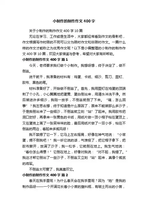 小制作的制作作文400字