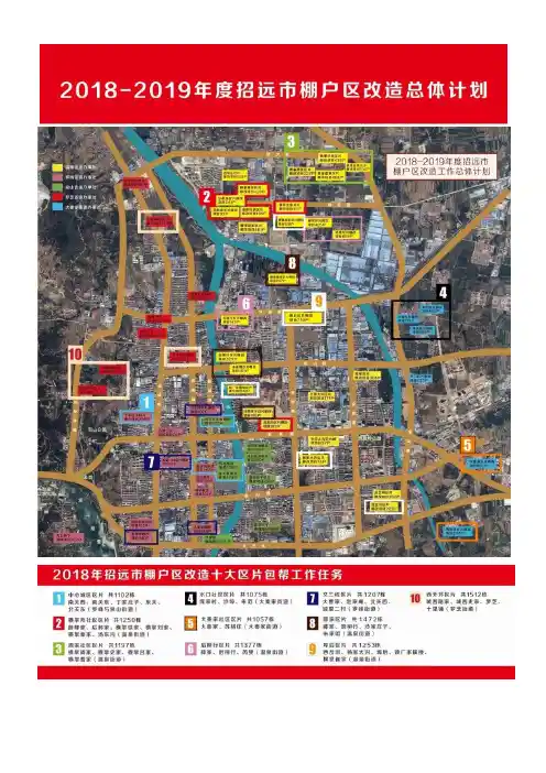 2018-2019年度招远市棚户区改造总体计划-十大改造区片划分