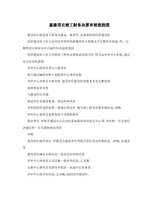 基建项目竣工财务决算审核流程图