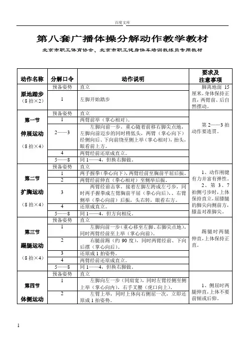 第八套广播体操分解动作教学教材