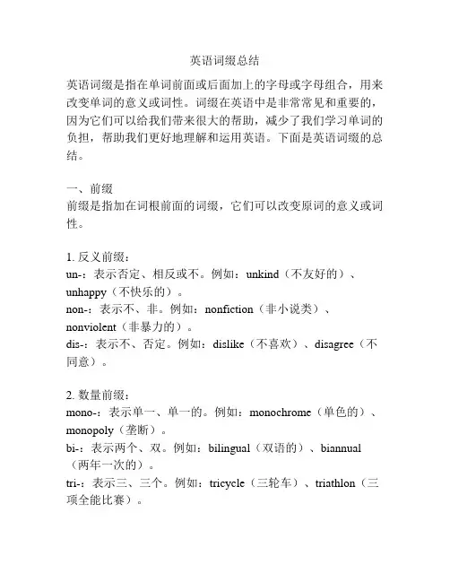英语词缀总结