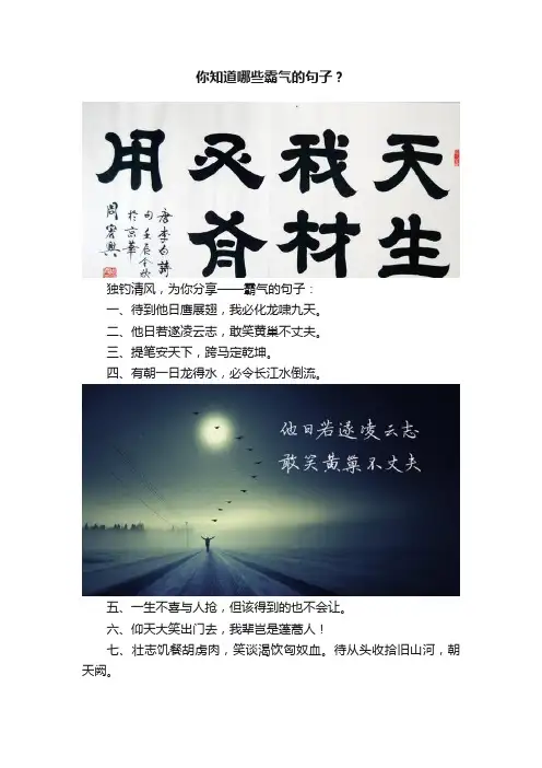 你知道哪些霸气的句子？