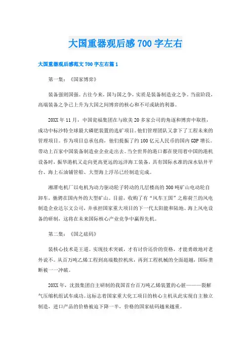 大国重器观后感700字左右