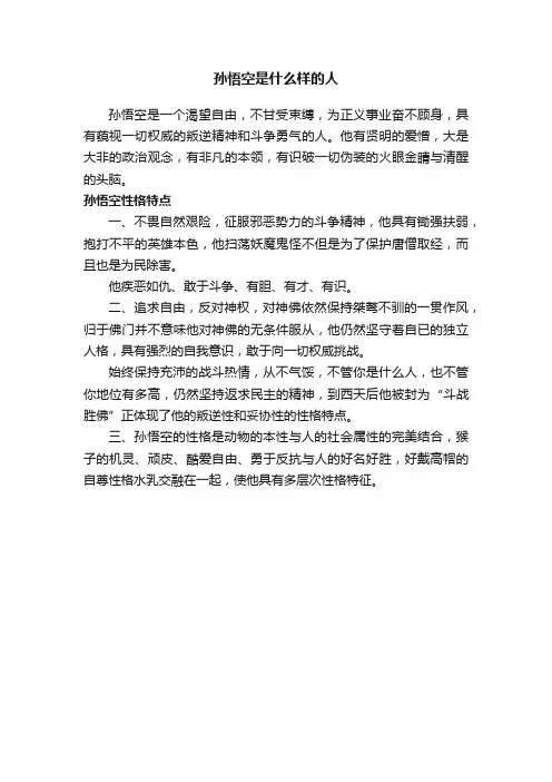 孙悟空是什么样的人