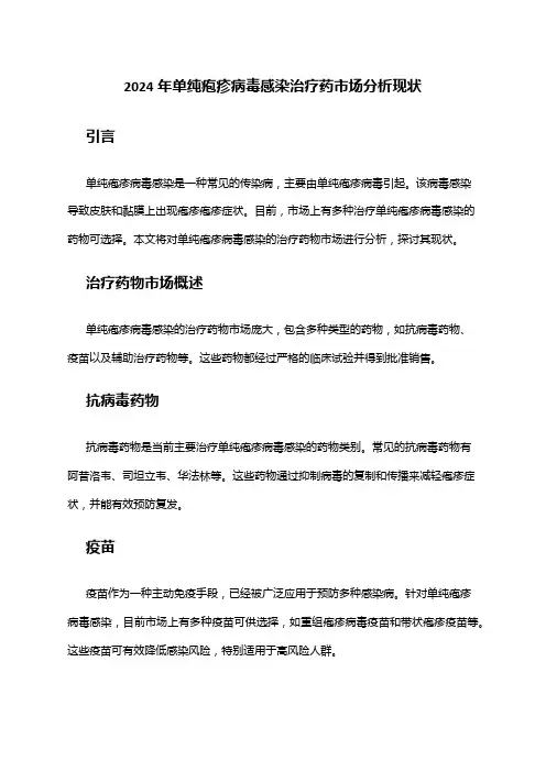 2024年单纯疱疹病毒感染治疗药市场分析现状