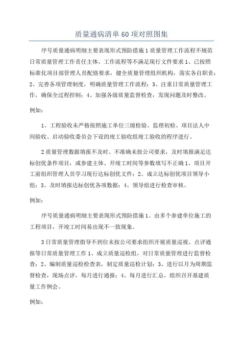 质量通病清单60项对照图集