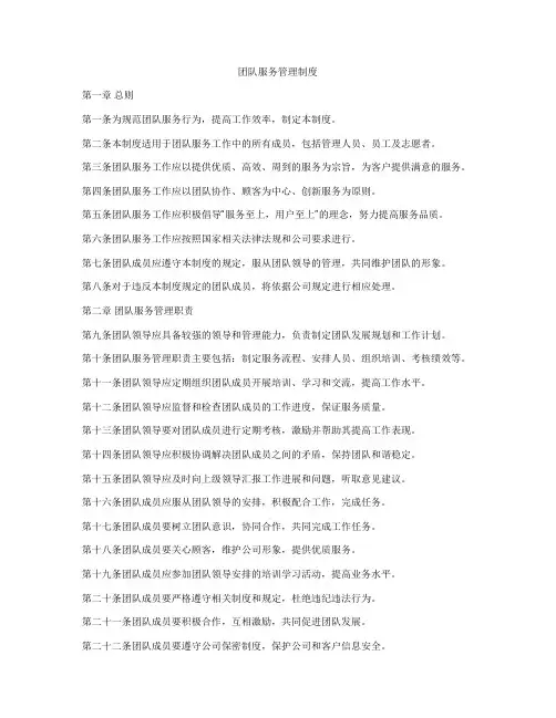 团队服务管理制度