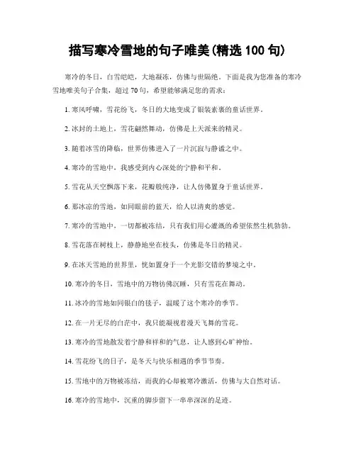 描写寒冷雪地的句子唯美(精选100句)