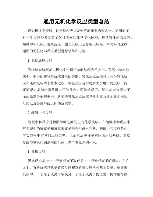 通用无机化学反应类型总结