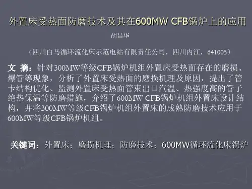 胡昌华——外置床受热面防磨技术及其在600MW CFB锅炉上的应用