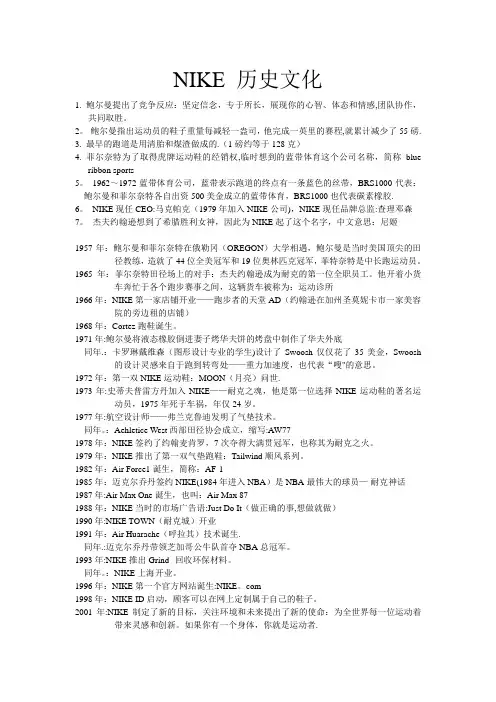 NIKE 历史文化