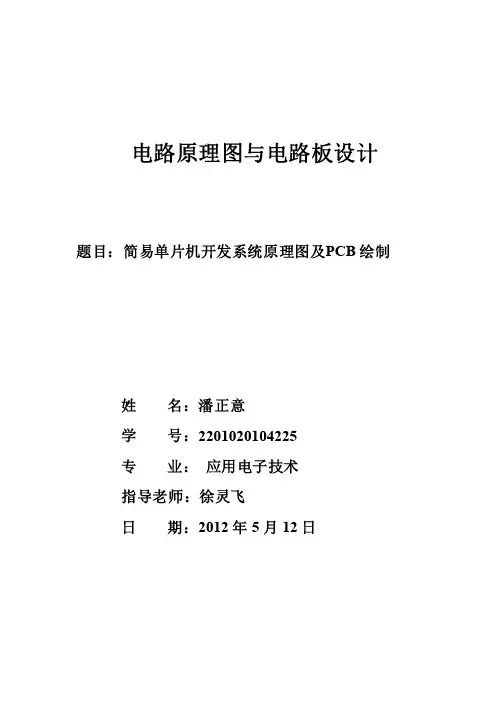 《电路原理图与电路板设计》课程报告额