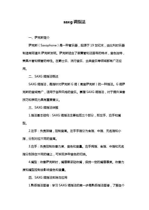 saxg调指法