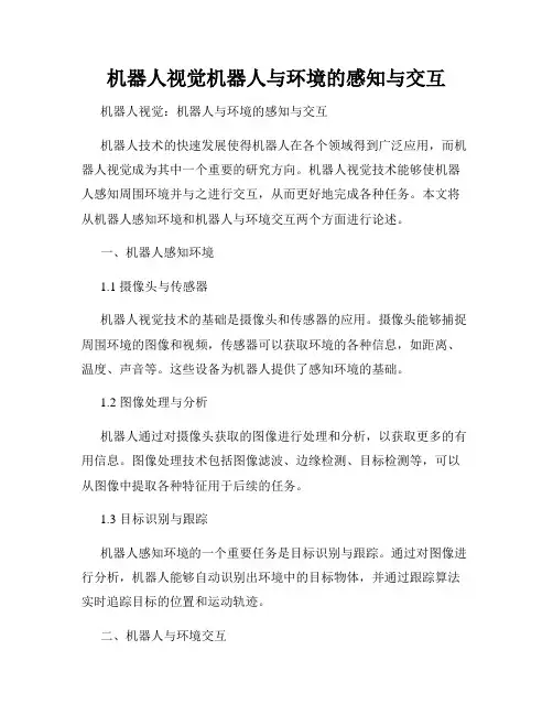 机器人视觉机器人与环境的感知与交互