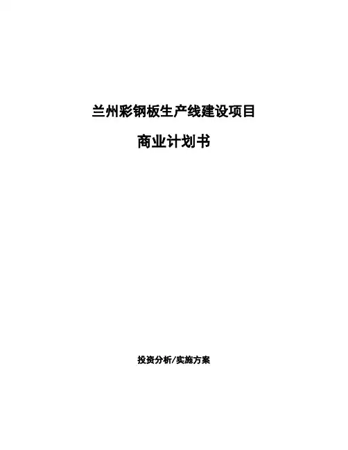 兰州彩钢板生产线建设项目商业计划书