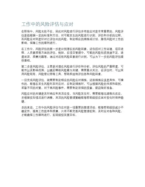 工作中的风险评估与应对